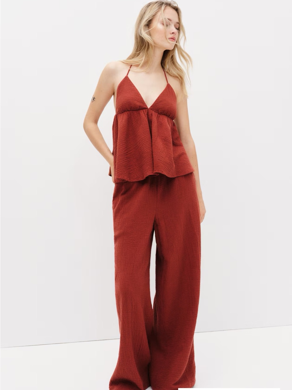 H&M 100% cotton rust red Set (2 pc) NWT